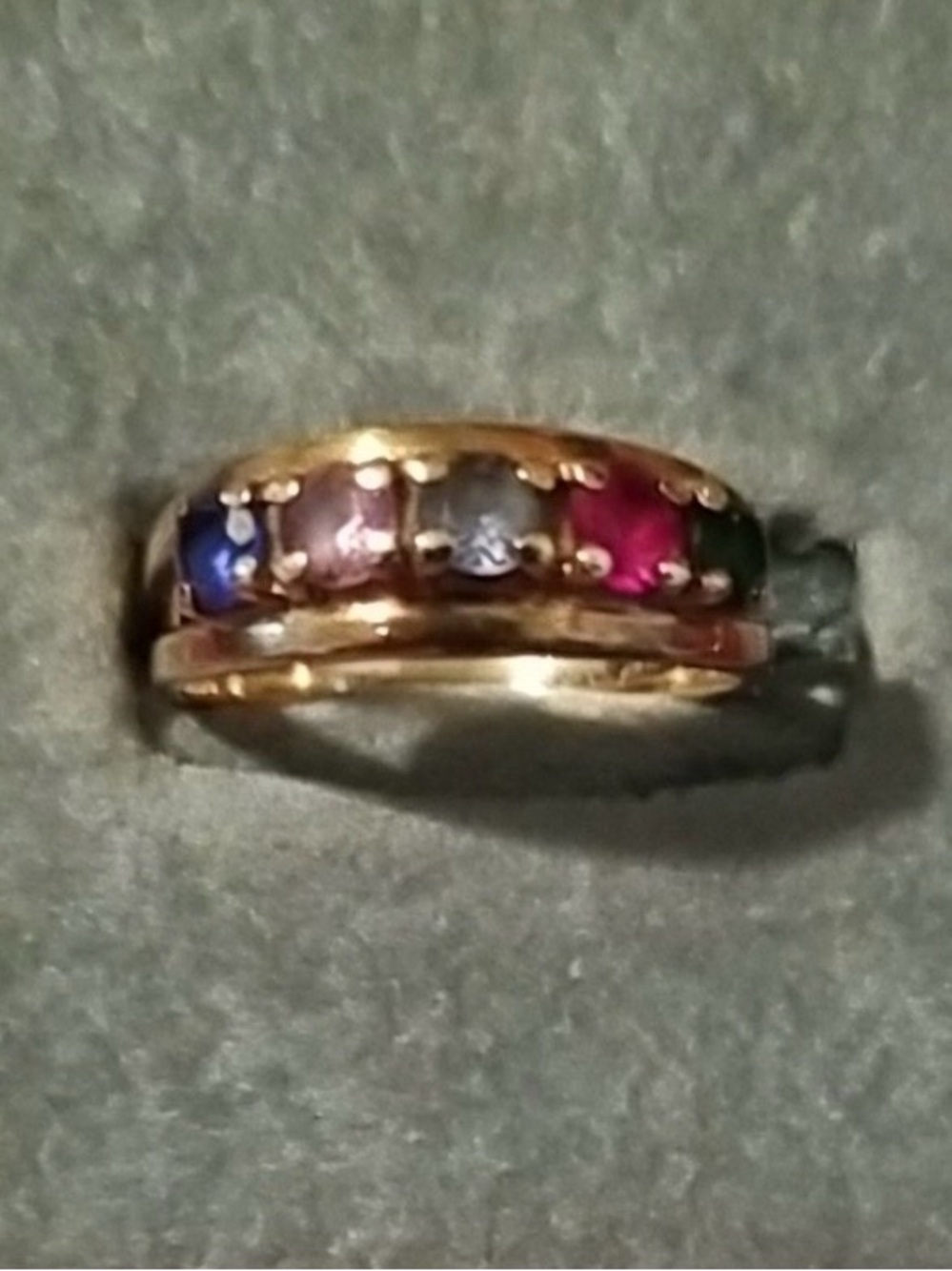 Multi-Gem 10K Yellow Gold Women's Band Ring - Colorful Natural Gem Stones